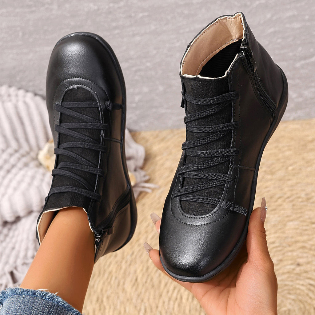 2024  wishes European and American  boots autumn and winter new women's boots large size British Martin boots casual short boots