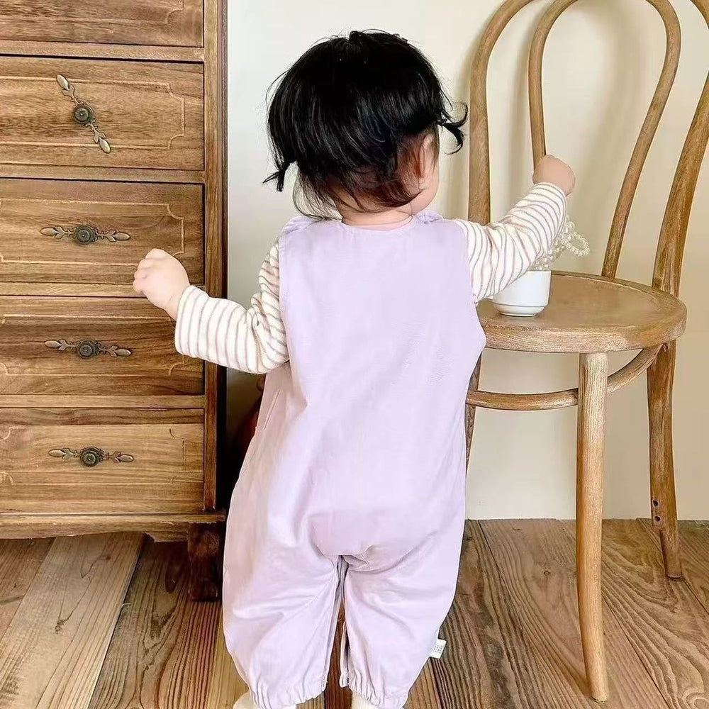 Spring and autumn overalls two-piece set baby onesie small month-old baby suit cute girl autum clothes