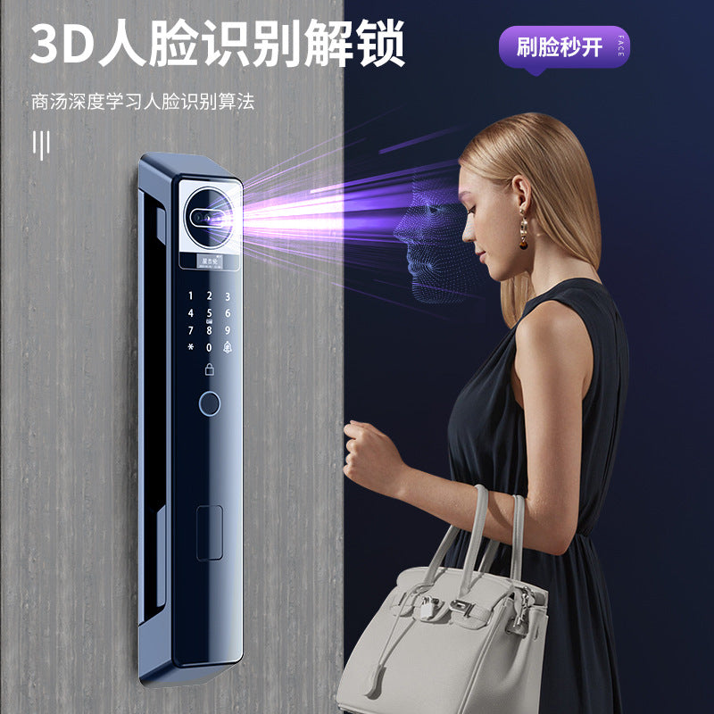 Fully automatic 3d face recognition fingerprint lock, anti-theft door code lock, home electronic smart lock, silent electronic lock
