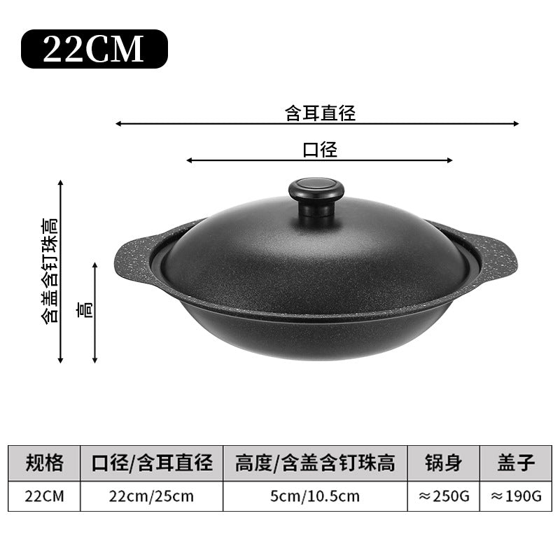 Commercial Braised Chicken Rice Stewed Rice Raw Iron Sand Pot Rice Cast Iron Resistant Pot Rice Non-stick Pot
