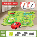 Continental map pattern assembled rail car [5pcs]