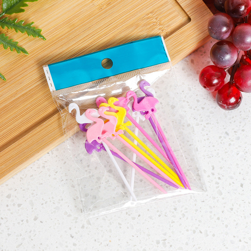 Japanese cartoon fruit picks creative children's food forks cake forks cute animal dessert forks plastic fruit forks
