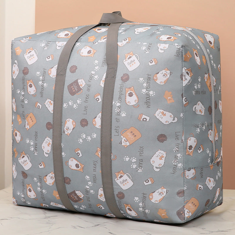 Oxford cloth quilt bag, clothes storage bag, student moving duffel bag with zipper, dust-proof packing bag wholesale.