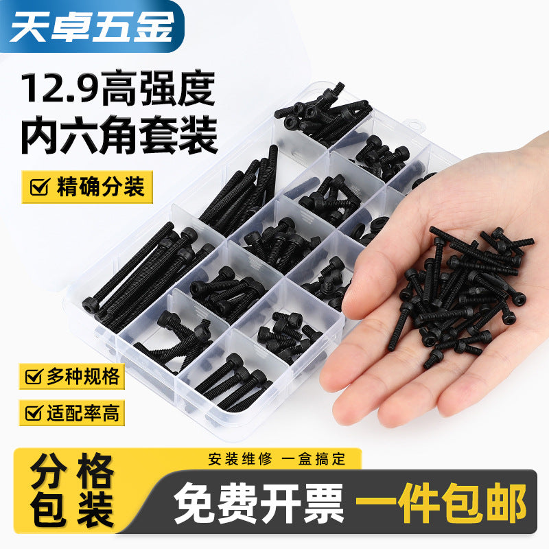 Grade 12.9/304 Stainless Steel, Hexagon Bolt Nut Washer Set, Hexagon Cup Head Boxed Screws