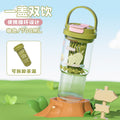 Large capacity outdoor portable cartoon handle double drink plastic cup multi-color leak-proof water bottle kids travel tumbler