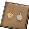 New arrivalstylish copper inlaid zirconium heart opening and closing necklace for women summereasiest for matchelegantniche style titanium steel clavicle chain jewelry