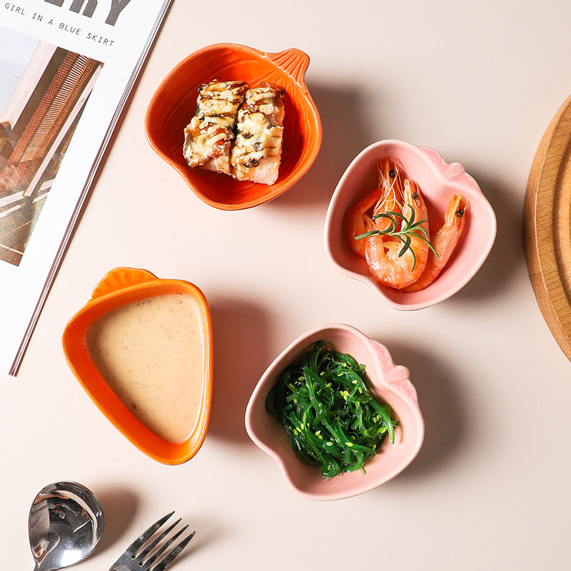 Creative ceramic dishes - novel vegetable-shaped small plates - household vinegar dishes, hot pot dipping dishes, restaurant seasoning dishes