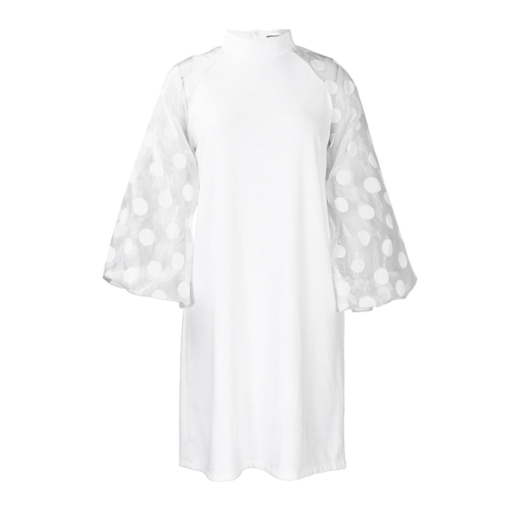 D3203 cross-border fashion women's dress - european & american  style, african-inspired, loose fit, mesh panel, export quality