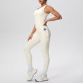 New arrival: cross-border brushed microfiber seamless tank top & leggings set - pocketed activewear for running, fitness, and yoga (two-piece)