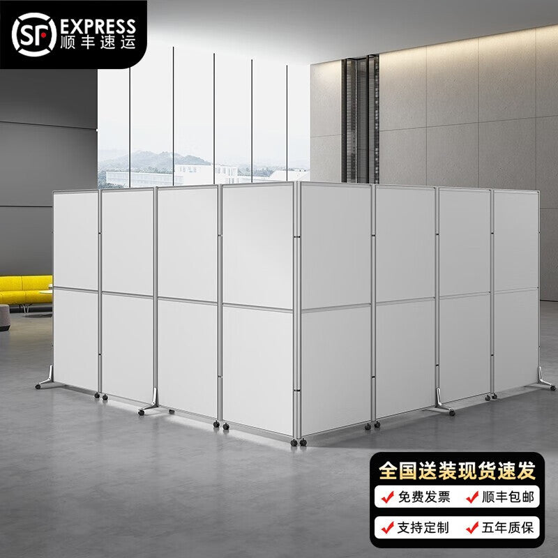 Collapsible and movable office partition screens, mobile room dividers, enclosure panels for factories and workshops, mobile partition walls with doors