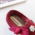 Kids winter half mule birkenstock shoes new arrivalk-stylegirlfashion rhinestone heattech cotton shoes for children