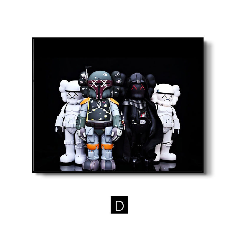 Kaws trend meter box decorative painting simple cartoon violent bear electric box blocking hanging painting switch box flip wall painting