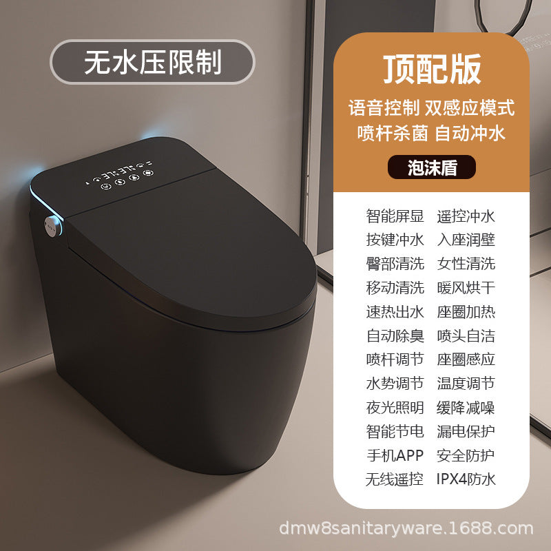 Smart toilet integrated automatic flip built-in foam shield toilet with water tank
