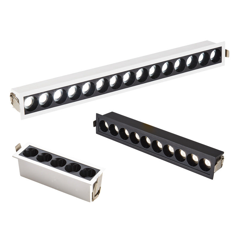 Line light embedded narrow frame spotlight grille light LED ceiling light modern living room strip without main light lighting