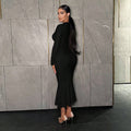 Independent station cross-border fashion women's clothing queen style square neck dress spring and summer new arrivalhigh waist hip-covering design long skirt