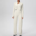 pure color brushed tight one-shoulder vest wide-leg long three-piece set sports running fitness yoga suit
