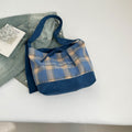 European and american retro plaid bag autumn and winter versatile new double-sided backpack solid color minimalist shoulder bag large capacity tote bag