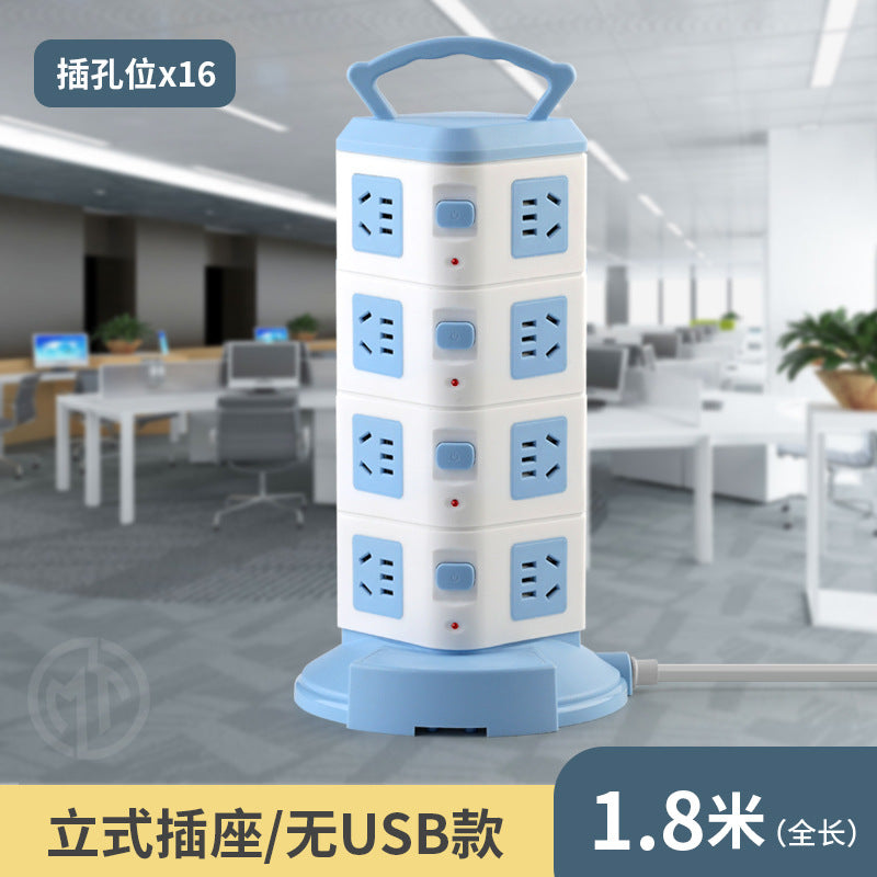For homevertical socket panel multi-hole plug strip multi-function plug strip multi-purpose stereo plug strip with cable usb plug strip