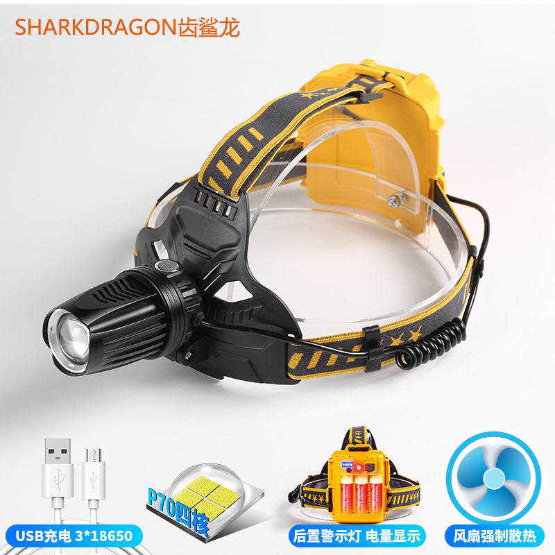 Cross-border new XHP50 strong light flashlight USB charging telescopic zoom remote shooting outdoor waterproof LED headlight