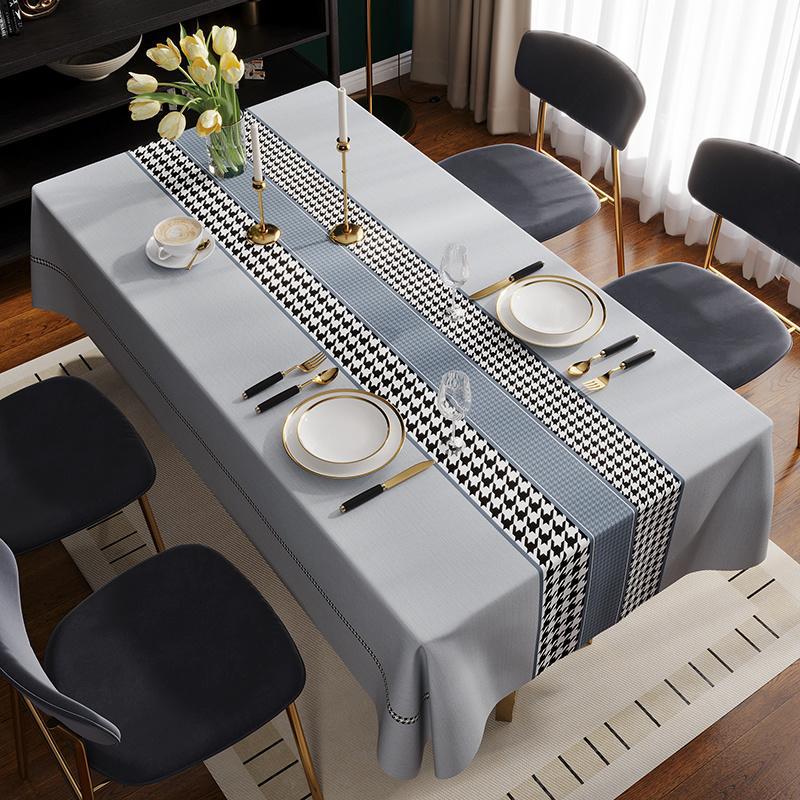 Waterproof and oil-proof pvc tablecloth, easy to clean, heat-resistant, soft glass dining table mat, light luxury high-end coffee table pad, tabletop cloth