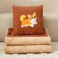 New 2-in-1 plush throw pillow blanket - fleece lined, extra thick, perfect for car, dorm, office, nap, sofa, or air conditioning
