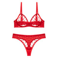 new arrival flocked heart-shaped women's intimates ultra-thin bra lacesexy push-up thin bra suit