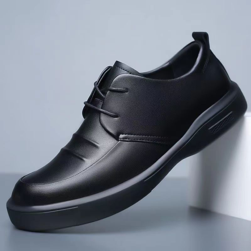 New arrival business formal leather shoes men's casual wedding groom british heightening summer breathable youth round toe men's shoes