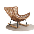 Rocking chair recliner - adult size, sleepable, single seater, rattan woven, balcony lounger, bedroom leisure, home use lazy sofa