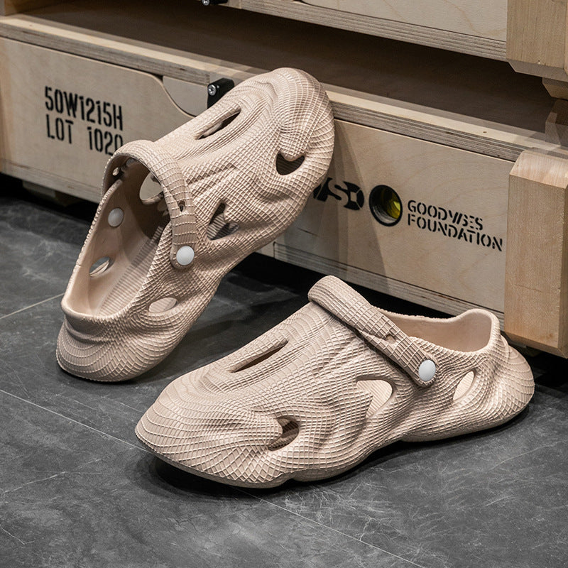 Coconut hole shoes men's summeroutwearnew arrival slippers men's outdoor non-slip toe beach shoes sandals and slippers for women