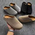 Old money style mule slippers for men autumoutwear office lazy slip-on men's toe-cap birkenstock soft bottom half drag