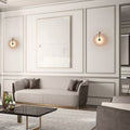 Modern bedroom bedside wall lamp living room background decoration atmosphere wall light staircase light aisle round marble small wall lamp