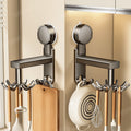 Strong suction cup kitchen rotate hook storage rack nail-free wall-mounted rack spatula spoon kitchen utensil storage artifact