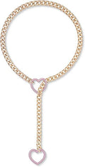 Pink love and gold chain