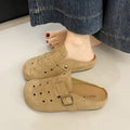 Family wear birkenstock shoes toe-cap half slippers for women outwear inner height new arrivalretro lazy half slippers crocs shoes for women