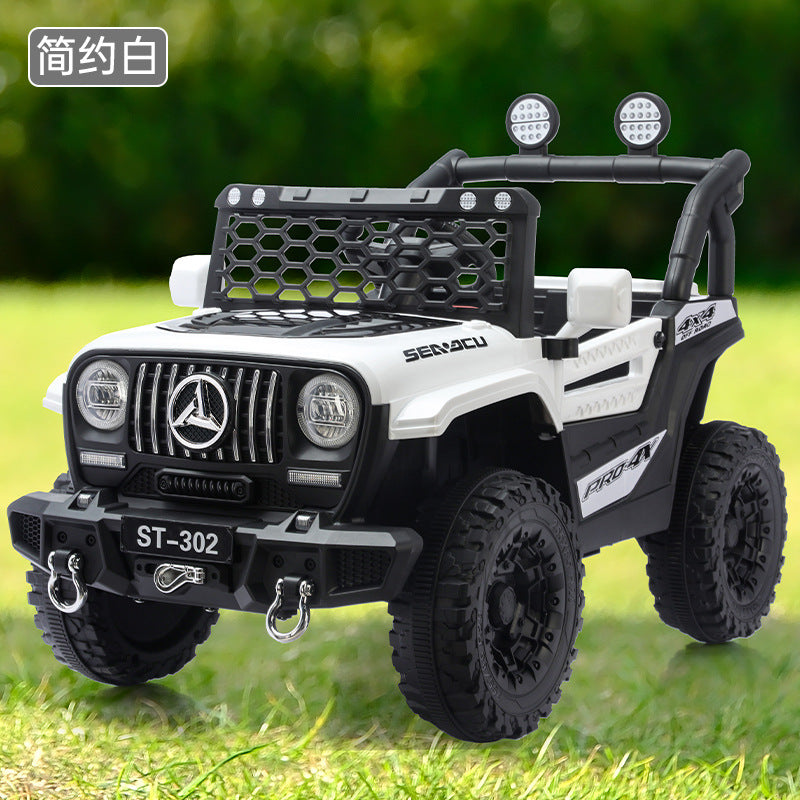 New children's electric off-road remote control with remote control music car car new four-wheeled baby battery car wholesale