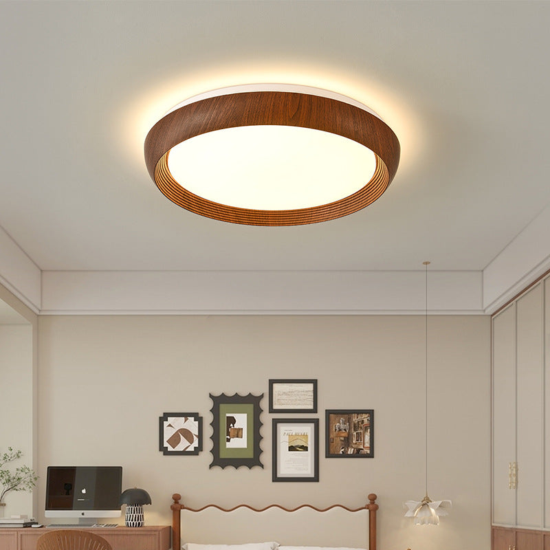 Full spectrum eye protection Nordic modern bedroom led ceiling light walnut color living room study dining room Zhongshan lighting