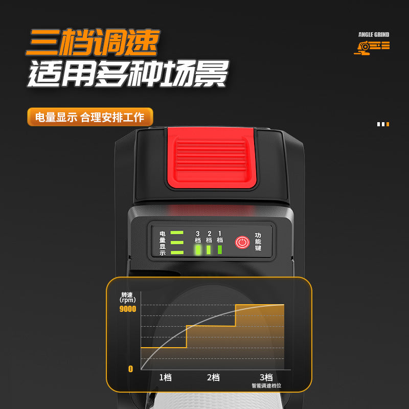 Wholesale cross-border rechargeable lithium electric angle grinder, polishing hand grinding wheel cutting machine, industrial brushless