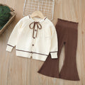 Dropshipping girls' knitted sweater two-piece set -  autumn/winter new collection - baby girl pants set