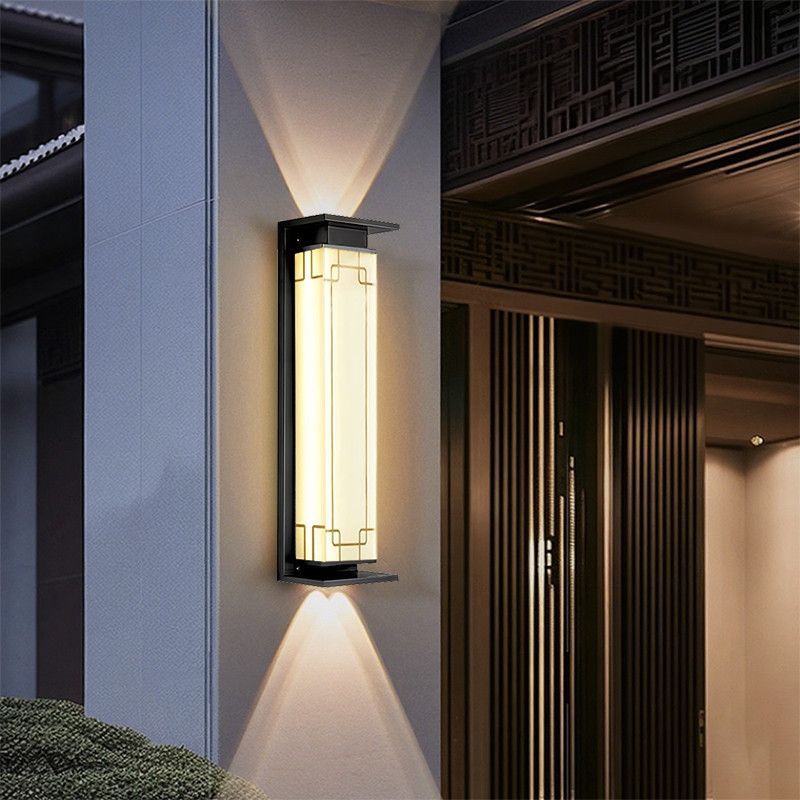 Solar powered waterproof wall light - up & down lighting, premium outdoor garden fence, chinese style pillar, balcony, villa wall sconce