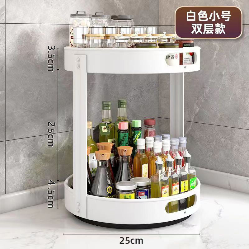 New rotating multi-functional corner shelf for kitchen spices, living room countertops, bathroom makeup storage - medium to tall