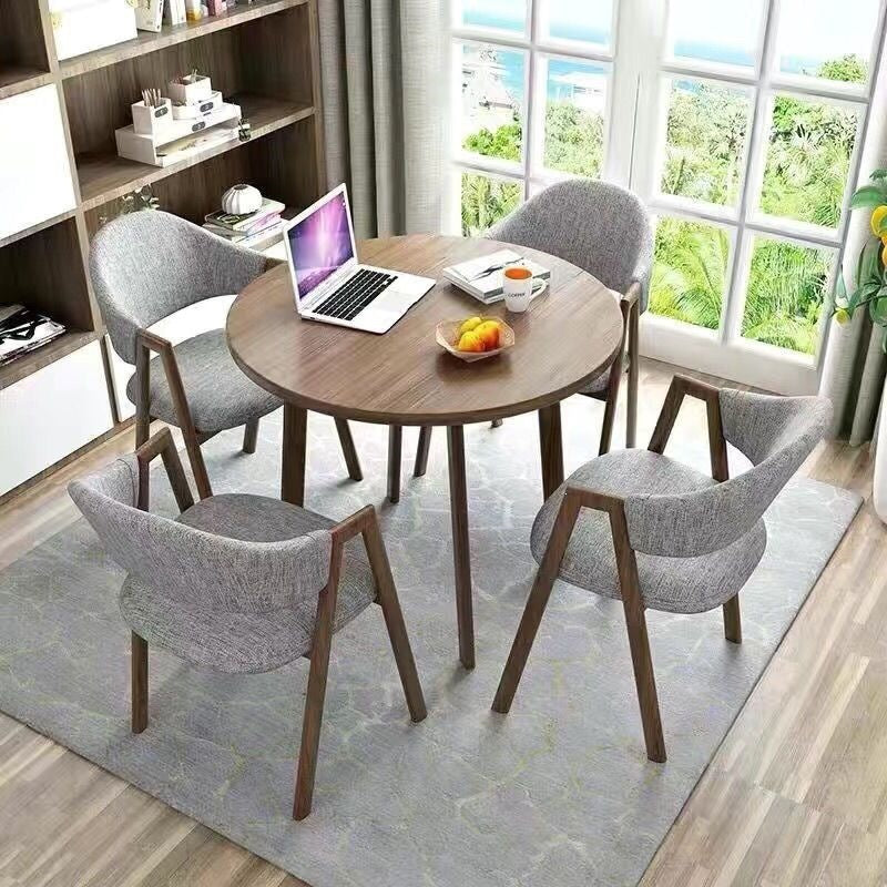 A brief discussion on table and chair combination coffee shop milk tea shop round table office casual small apartment dining table scandinavianfor home