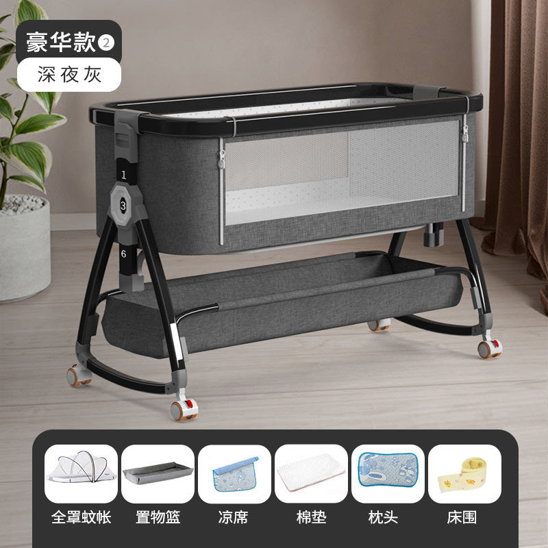 Aluminum alloy baby crib - portable, foldable, multi-functional bassinet - newborn splice bed