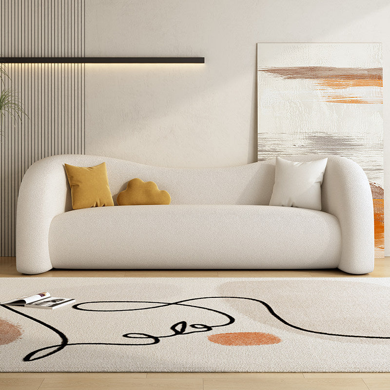Accessible luxury curved sense of design lazy sofa beauty salon reception rest area bedroom living room fabric leather sofa