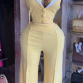 European and american women's clothing  autumn new collection: sweet and fresh sleeveless vest with suit collar and high-waisted straight-leg pants two-piece set