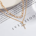 Cross sweater necklace wholesale fashion cross-border jewelry women's fall and winter full diamond fashionstylishcasual stacked necklace