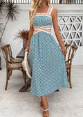 summer new arrival: strapless backless camisole dress, vintage print maxi dress, cross-border e-commerce  style for women