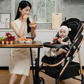 Baby stroller can sit or lie down, lightweight high-view stroller can be reversed for 0-3 years old baby summer stroller umbrella stroller