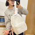 New 20l korean style solid color campus backpack - simple, large capacity, insulated, and stain-resistant backpack for college women