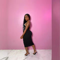Amazon cross-border casual women's summer  new solid color sleeveless sexy camisole backless bodycon dress