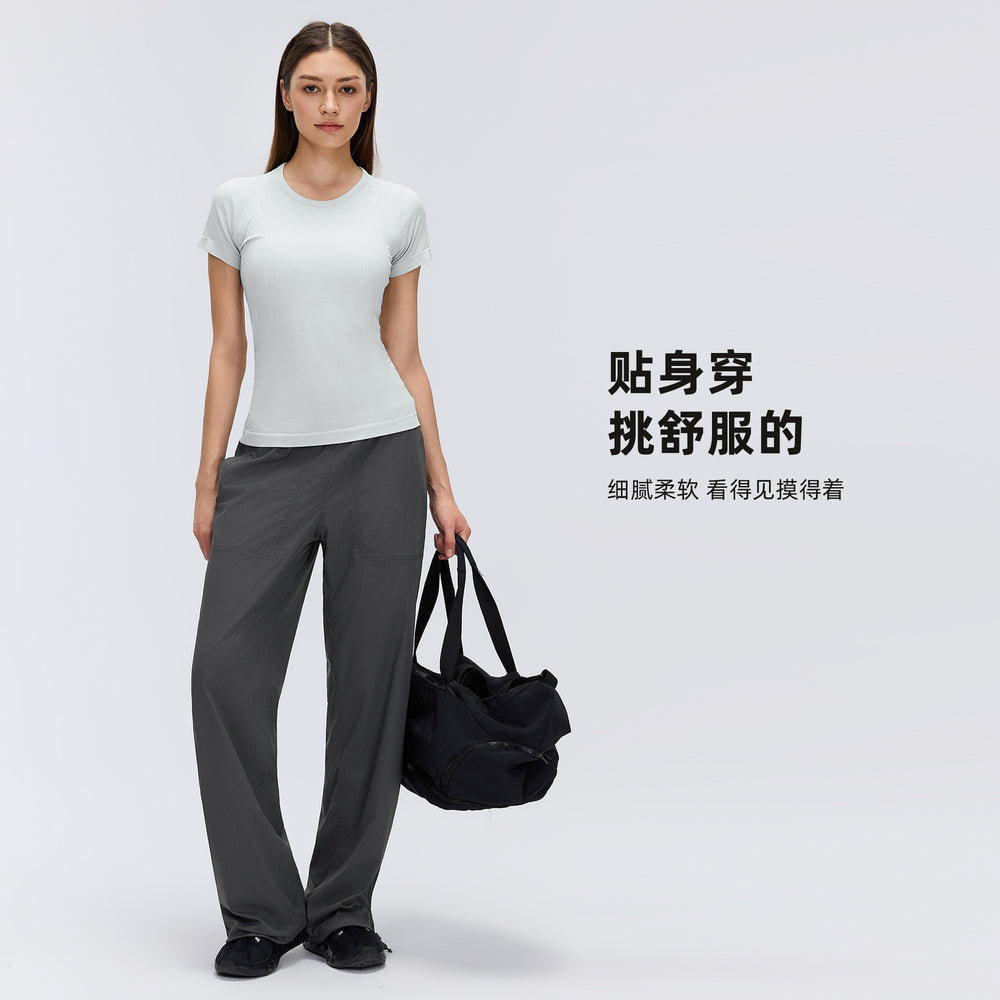 Quick-drying sports pants for women summer thin loosecasual pants straight-leg jogger pants two-piece running fitness pants d26081
